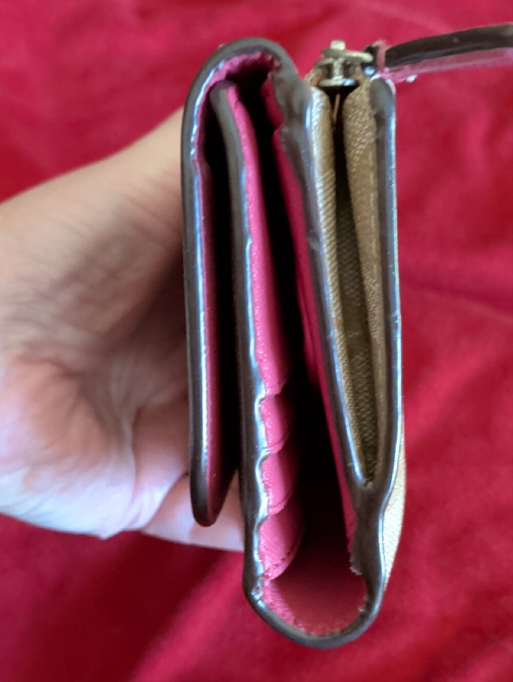 Coach Metallic Beige Signature Continental Wallet - Picture 6 of 15